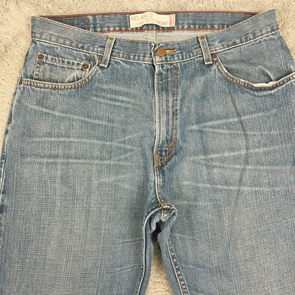 Levis 559 Relaxed Straight Jeans Mens 36x32 Blue Medium Wash Denim Cotton Casual